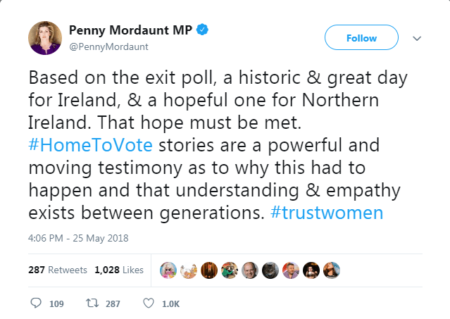 Penny Mordaunt Tweet